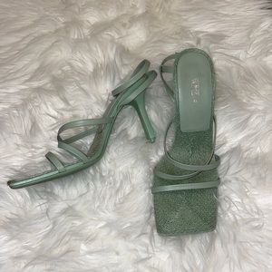 Zara Mint Green Strappy Heels Size 41 (US 10)